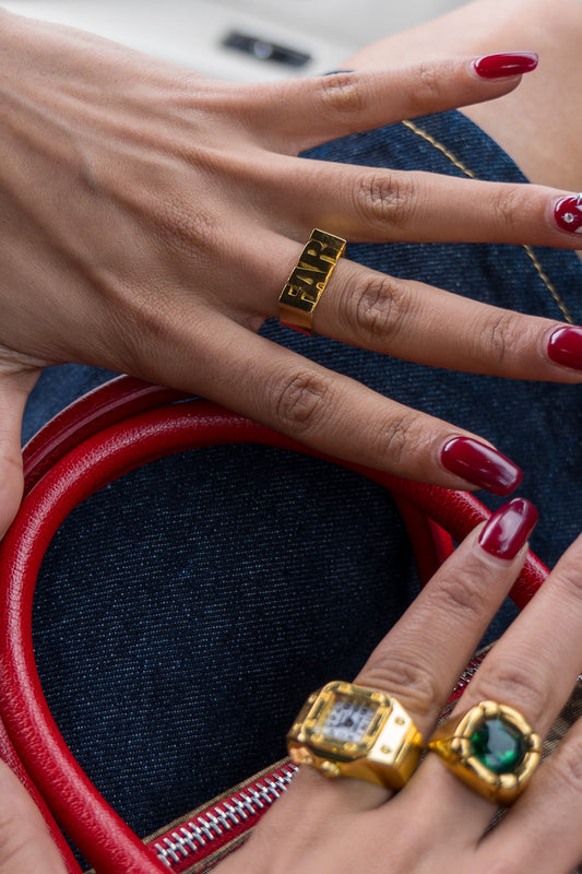 Nameplate Ring - Gold/Silver