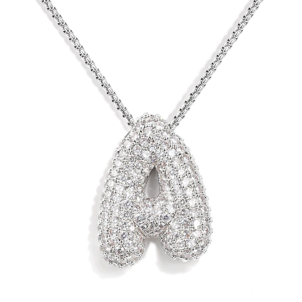 Collier Initiale Ice Puff - Argent