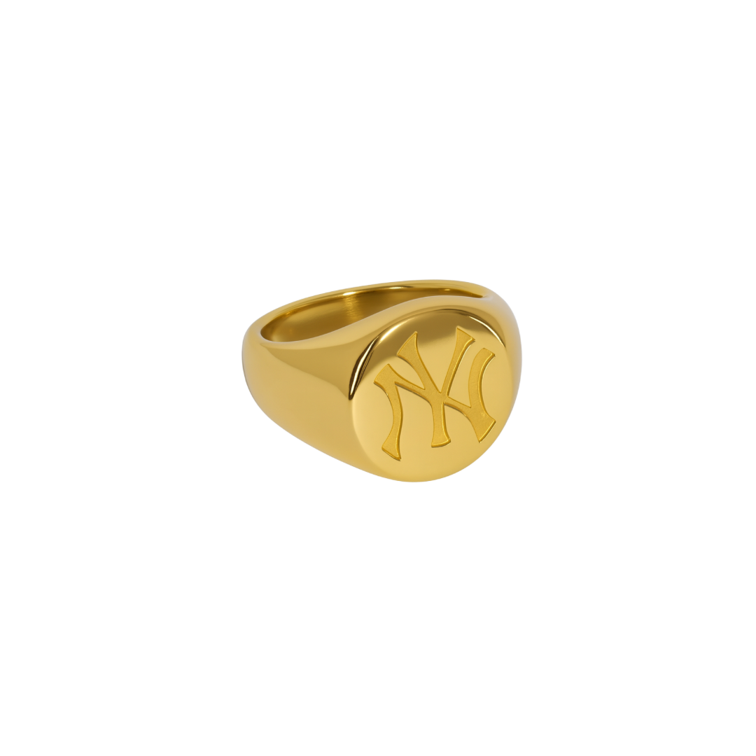 NY Yankee Crest Ring - 18K Gold Plated