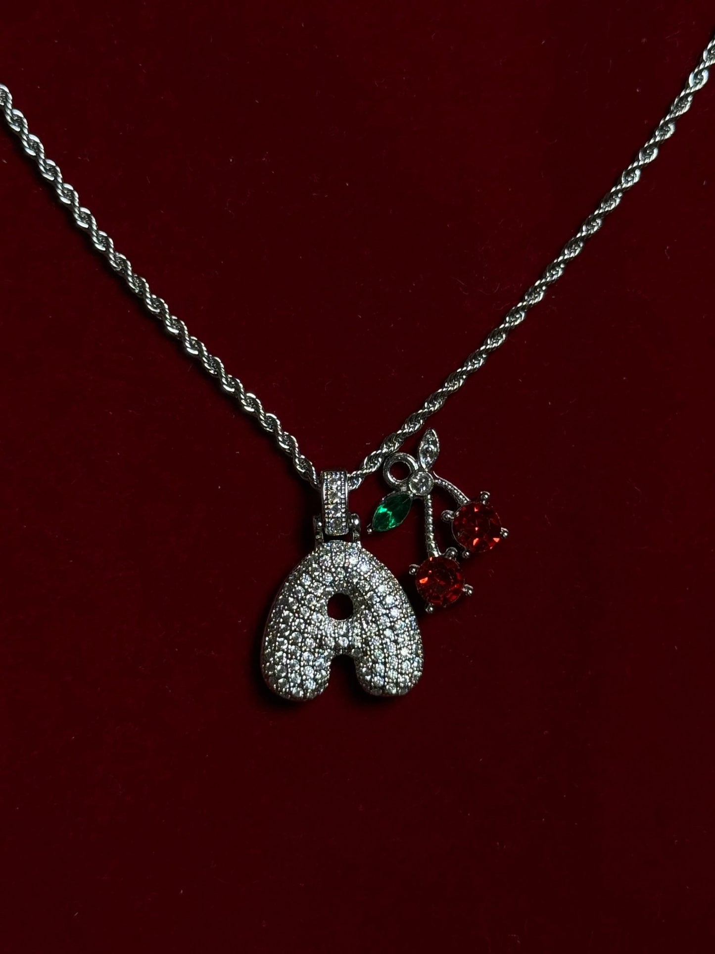 Bubble Initial Necklace (Customisable) - Silver