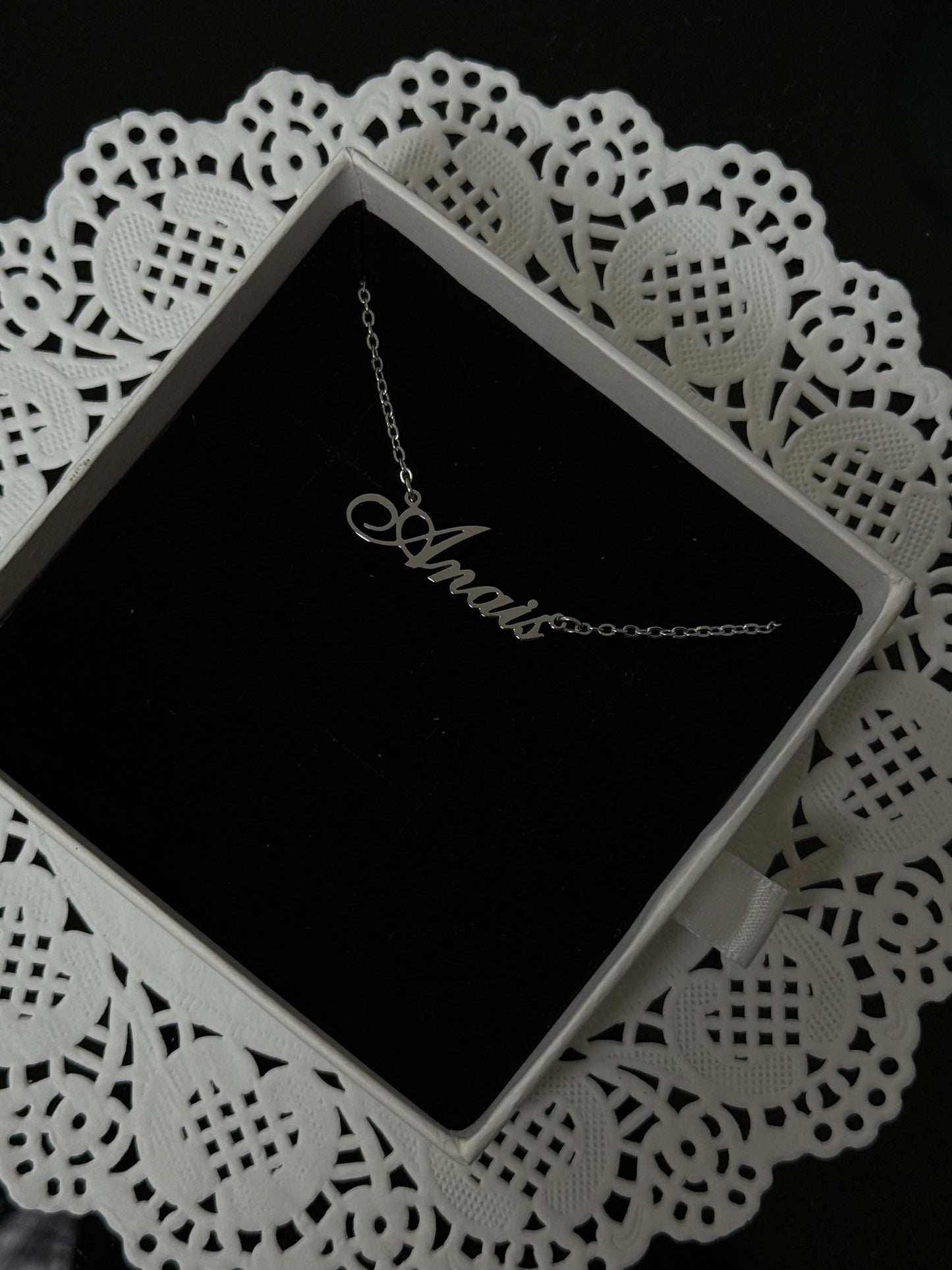 Collier avec plaque signalétique personnalisée - Plaqué or 18 carats/argent