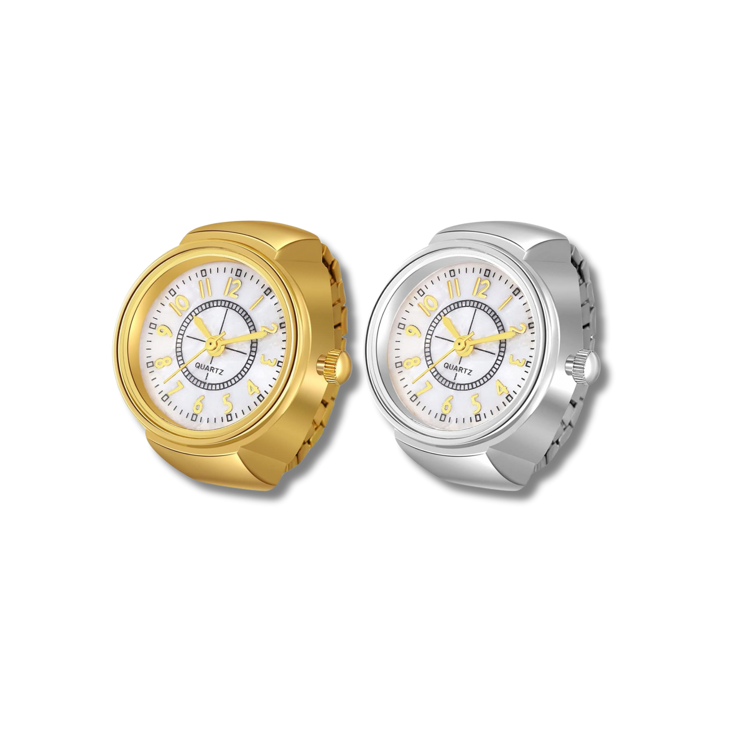 Midnight Pearl Watch Ring - Gold/Silver *WATERPROOF*