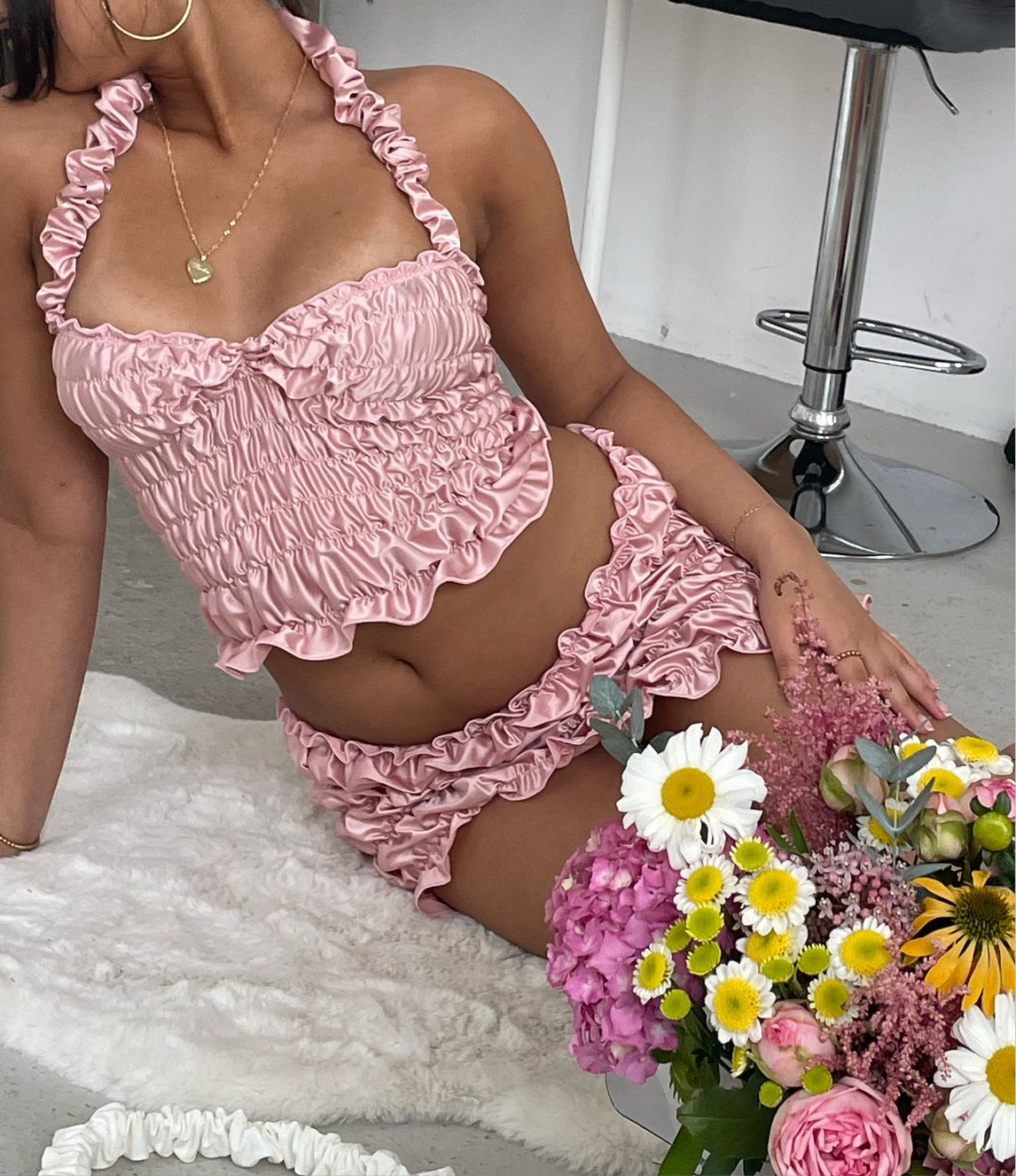 Chouchou Halter-Rose (XS)