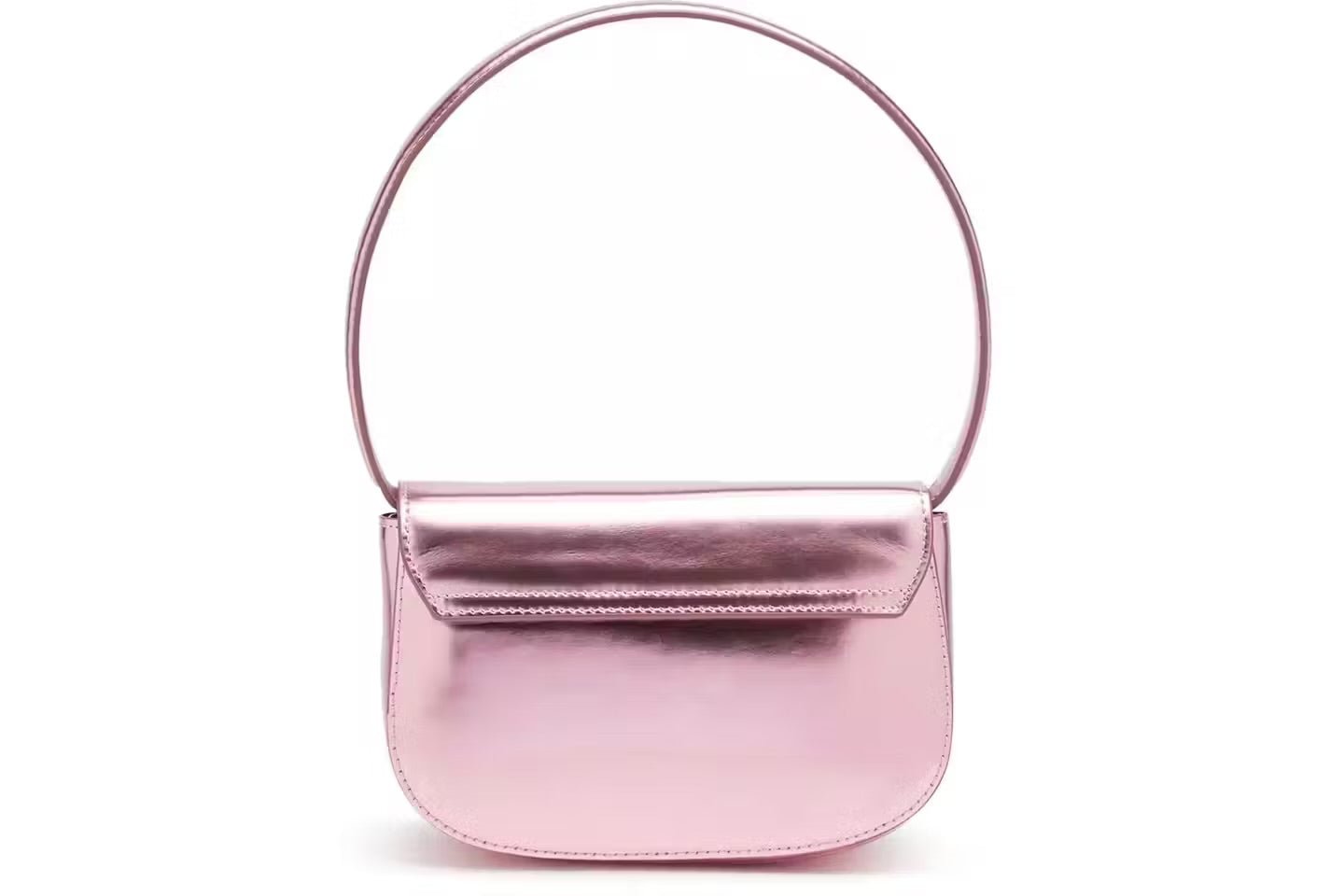 1DR-Sac bandoulière iconique DIESEL en cuir miroir rose
