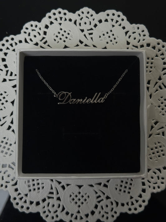 Custom Nameplate Necklace -18K Gold Plated/Silver