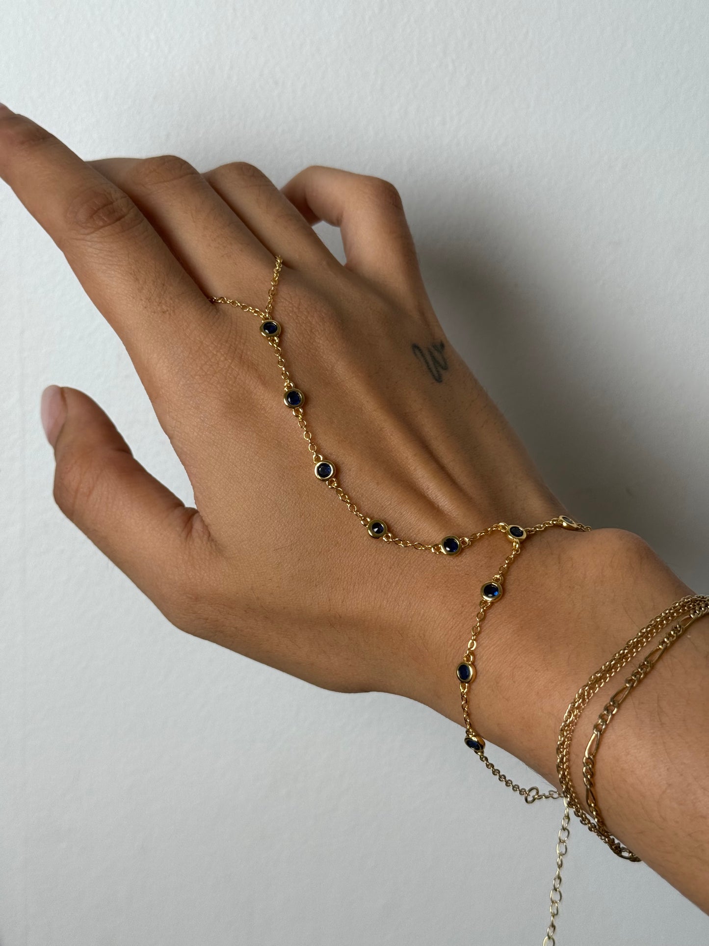Chaînes de main Aurora - Transparent/Émeraude/Bleu/Argent