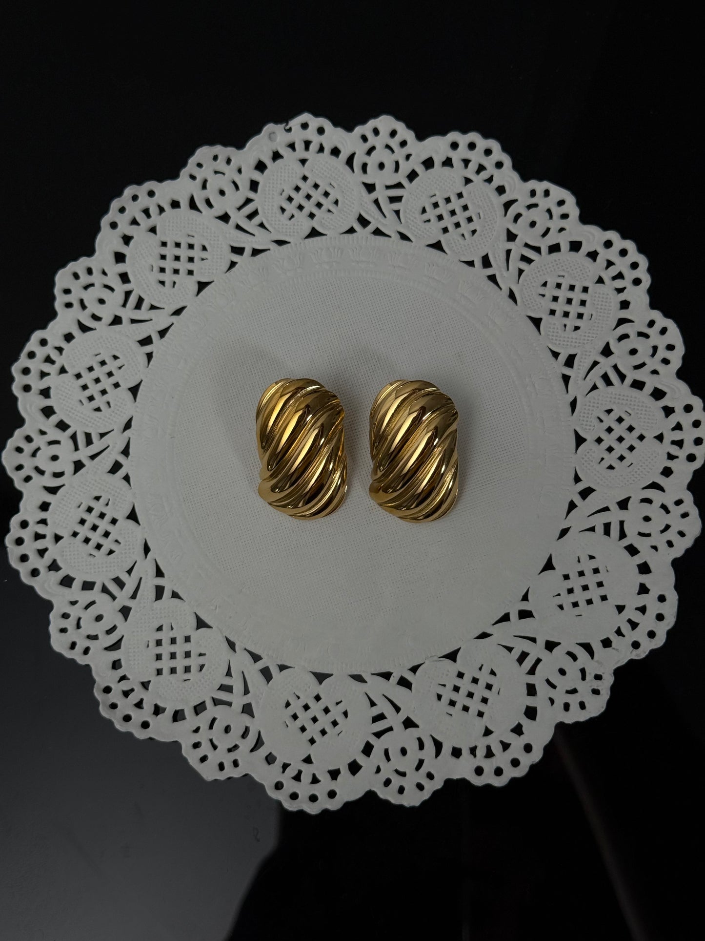 SS01 Gold Swirl Earrings *WATERPROOF & TARNISH-PROOF*