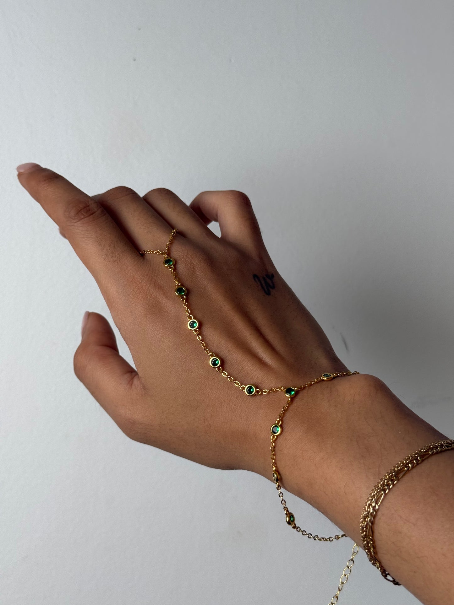 Chaînes de main Aurora - Transparent/Émeraude/Bleu/Argent