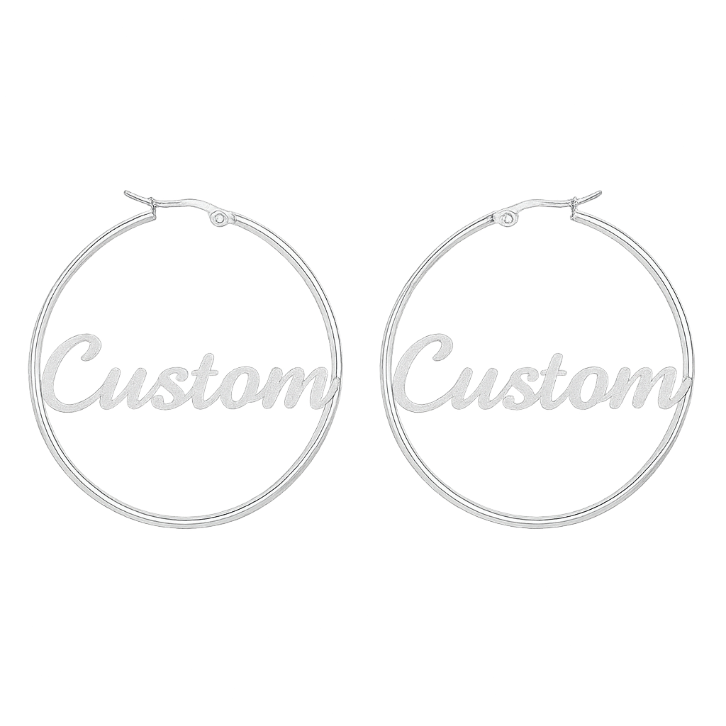 Custom Nameplate Hoops - Gold/Silver