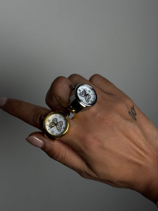 Butterfly Watch Ring - Gold/Silver