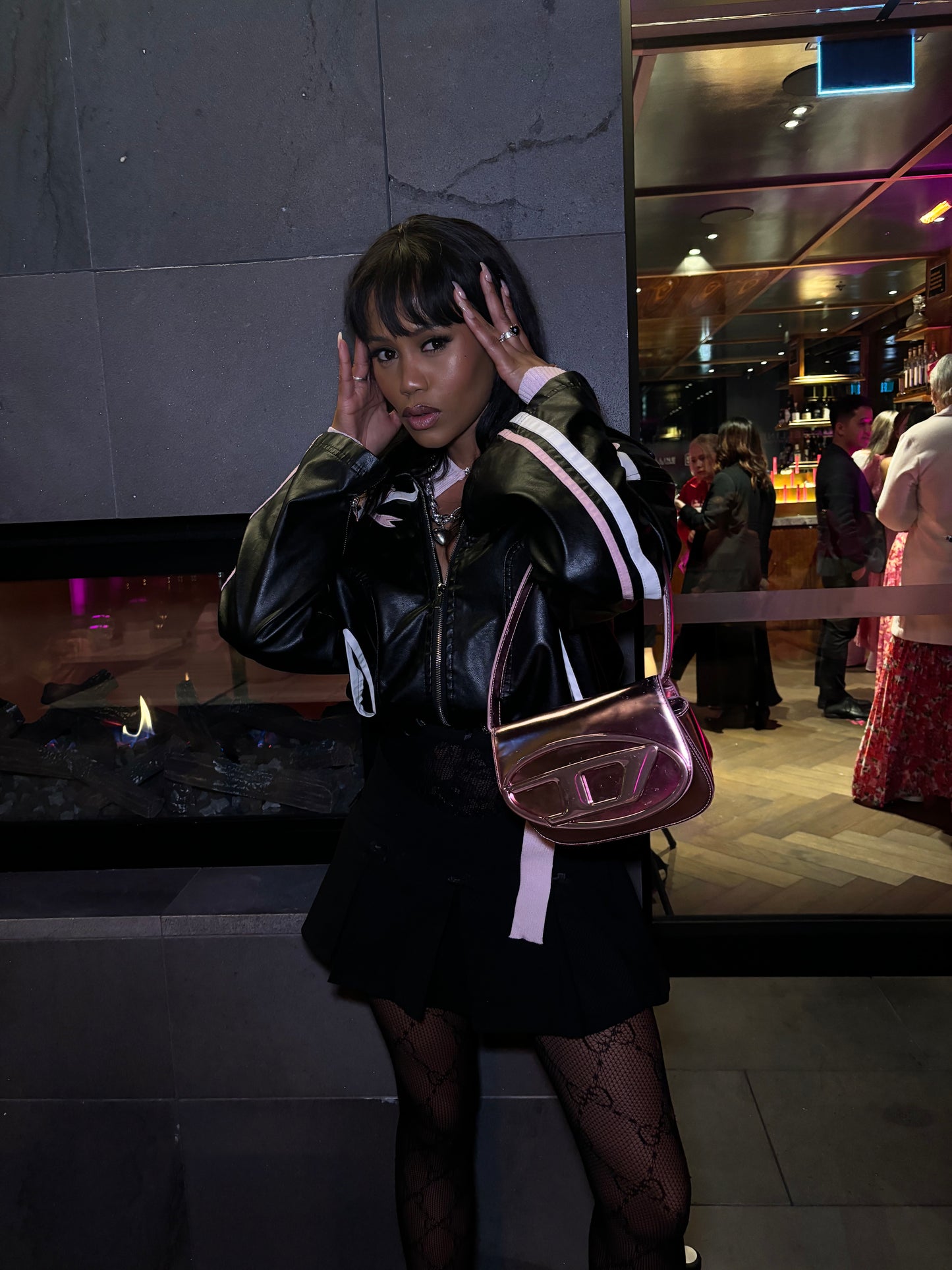 Blouson aviateur Harajuku (rose)