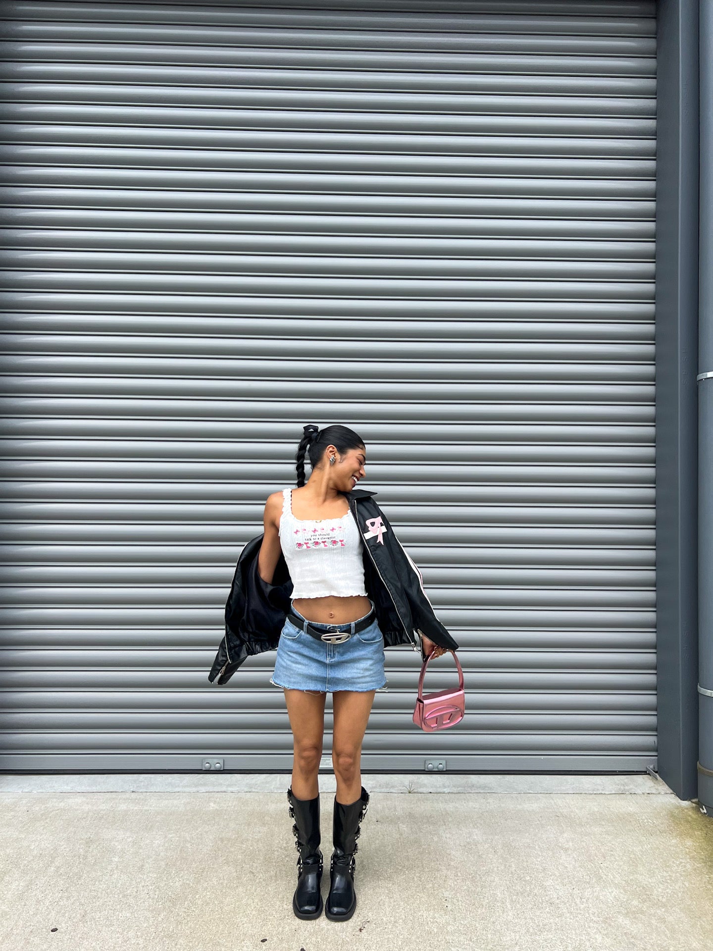 Blouson aviateur Harajuku (rose)