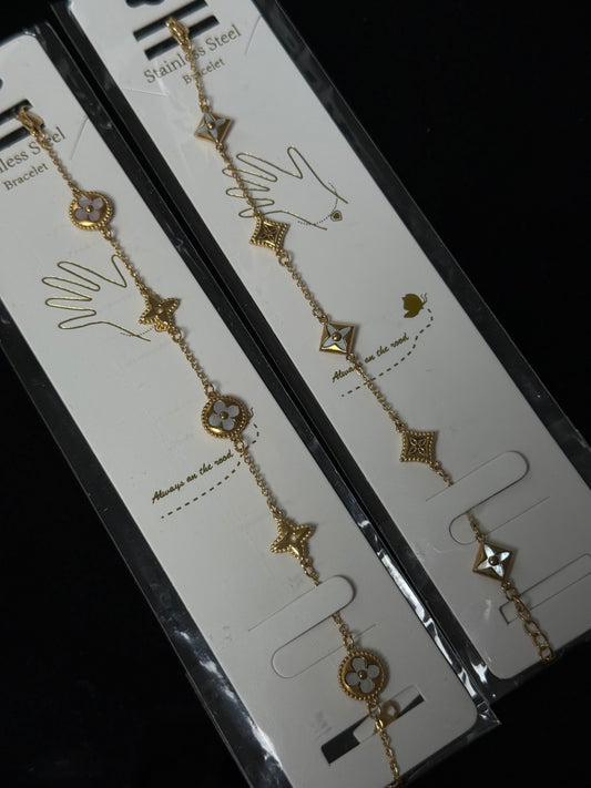 SS32 Set of 2 bracelets *WATERPROOF & TARNISH-PROOF*