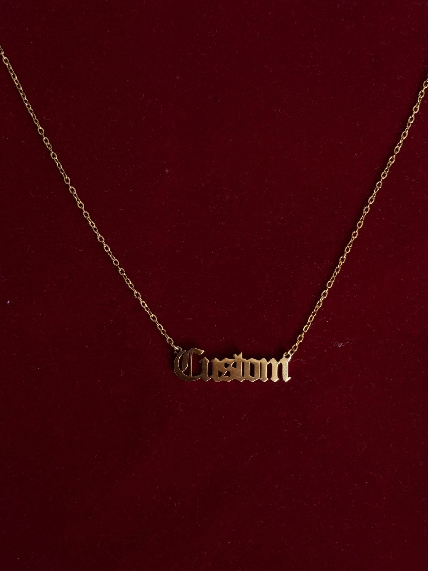 Custom Nameplate Necklace -18K Gold Plated/Silver