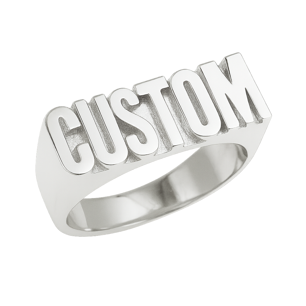 Bague personnalisée avec nom - Or/Argent