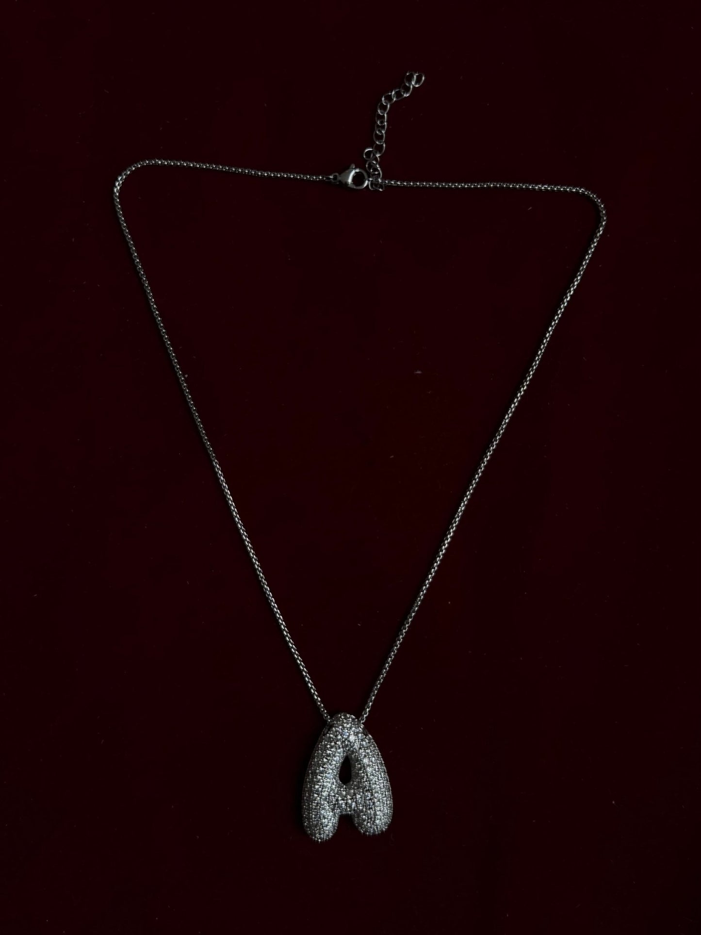 Collier Initiale Ice Puff - Argent