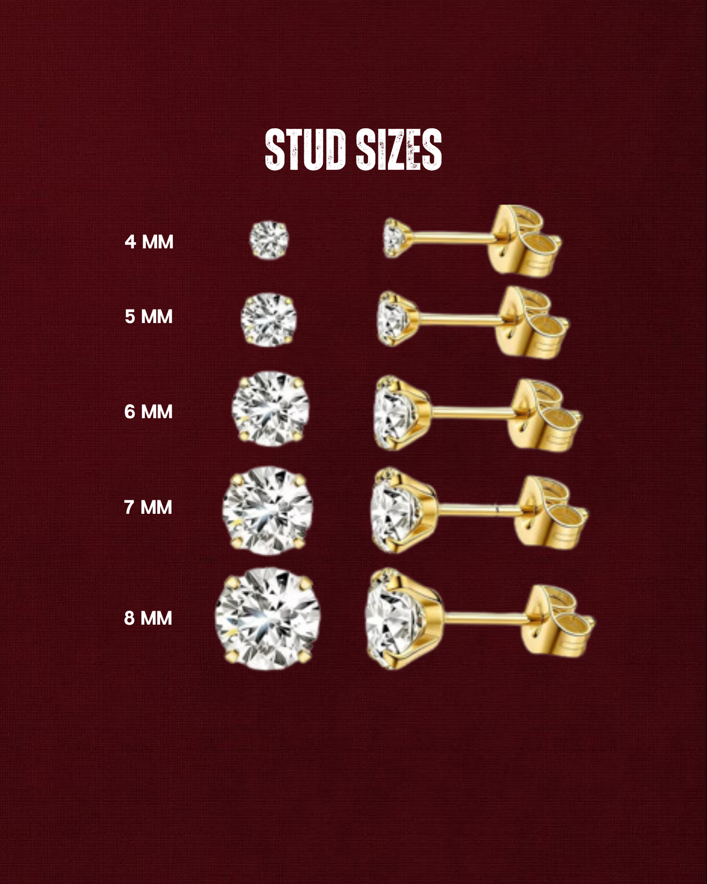 Iced Out Studs - 18K Gold-Plated