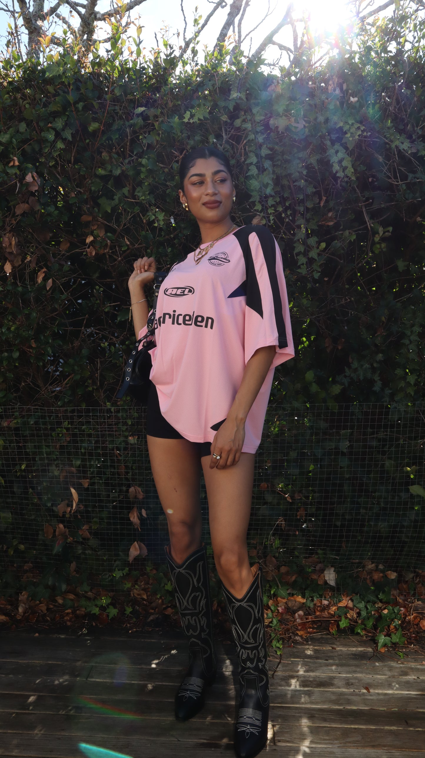 T-shirt de football rose