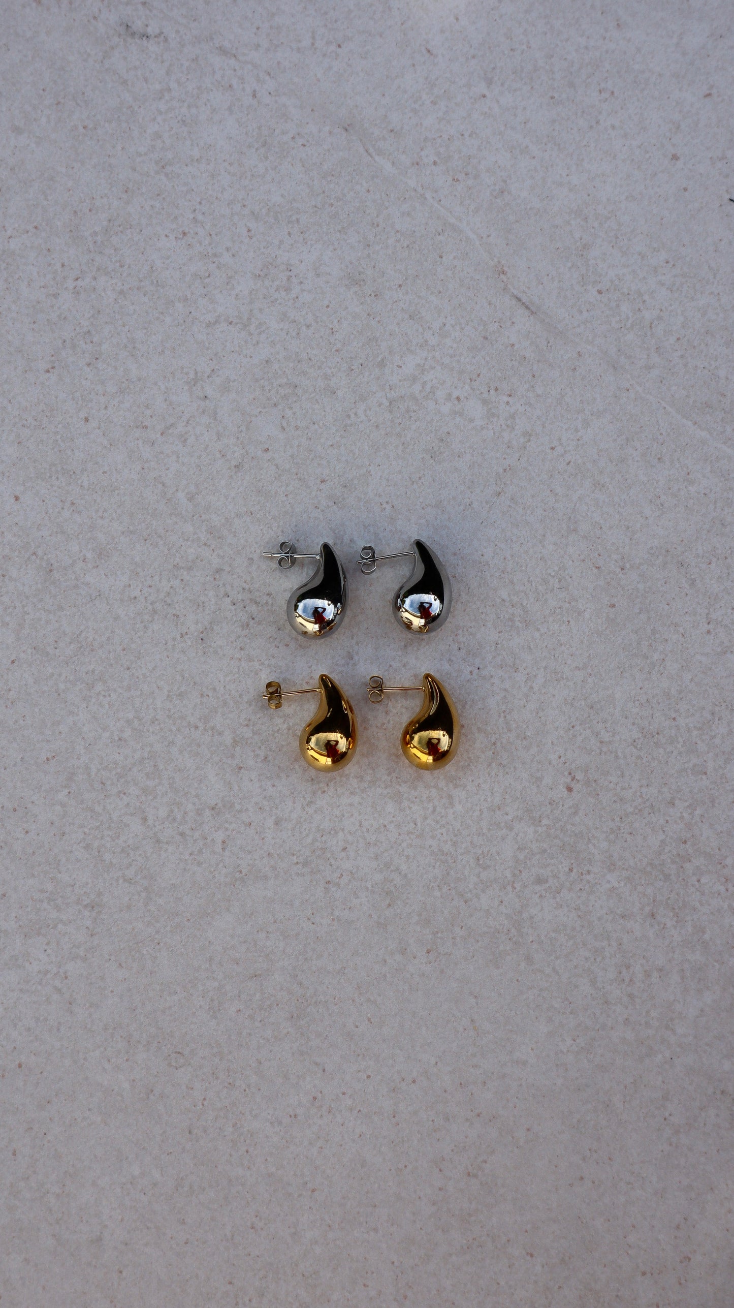 Boucles d'oreilles mini gouttes de pluie - Argent