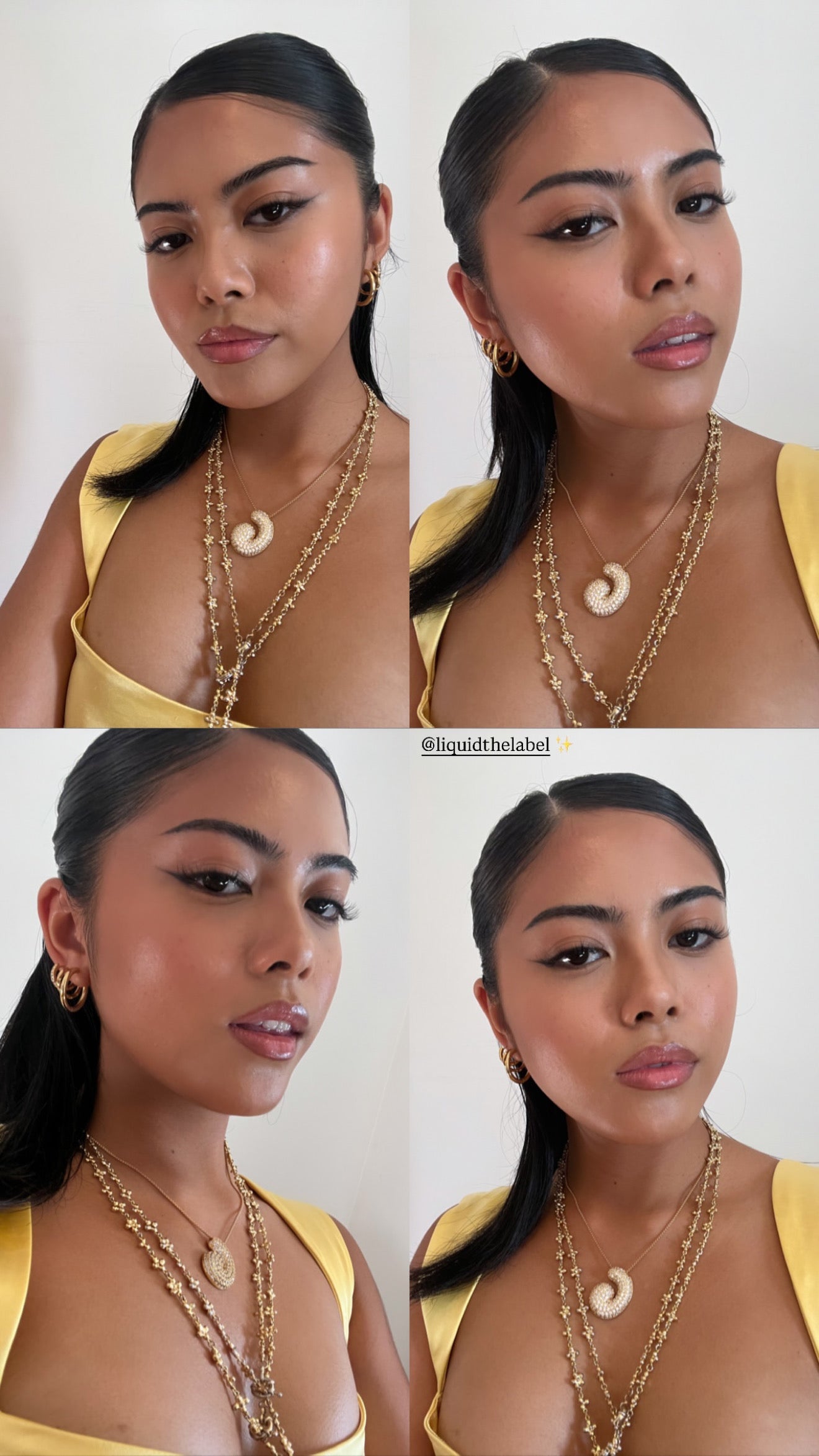 Ice Puff Initial Necklace - Gold