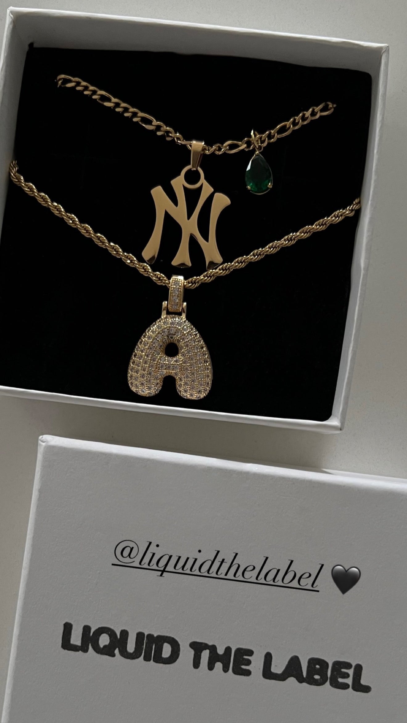 Collier à breloques Yankee (personnalisable) - Or