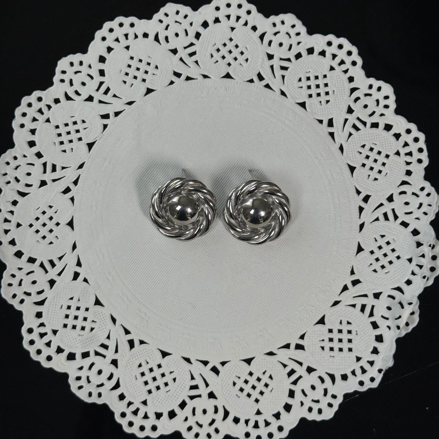 SS12 Button Earrings - Silver  *WATERPROOF & TARNISH-PROOF*