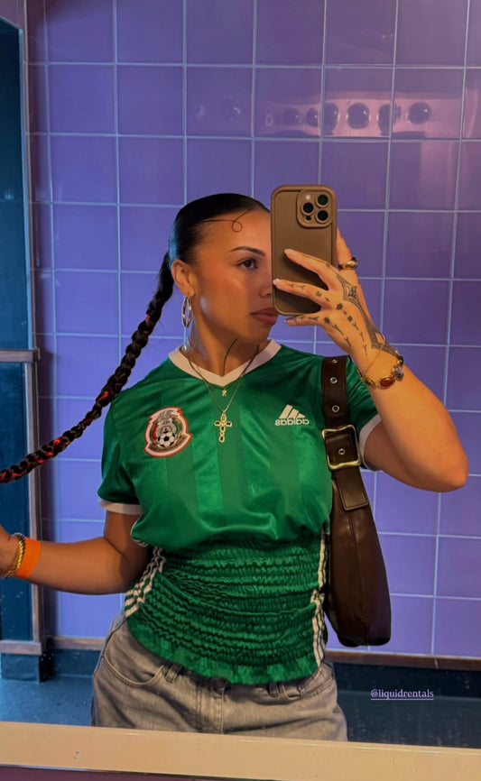 “RECOVERED By M” Mexico Shirred Top (Size XXS & S)