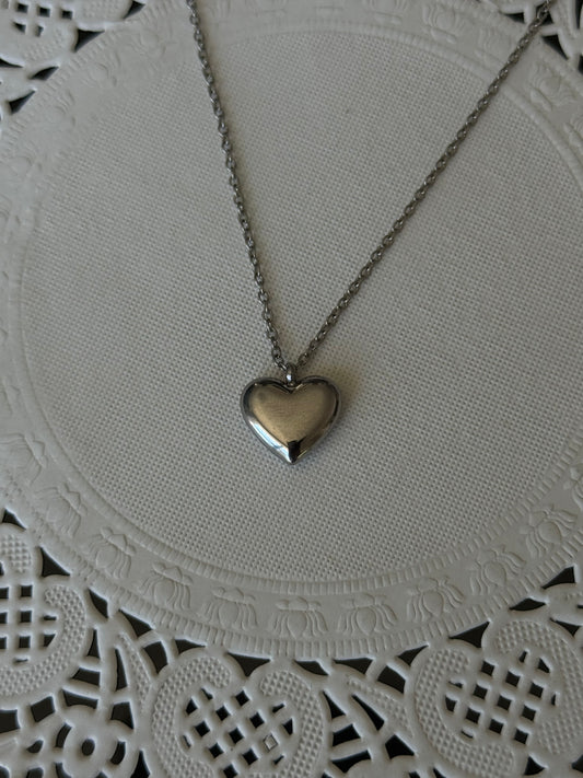 SS46 Antique Silver Heart Necklace *WATERPROOF & TARNISH-PROOF*