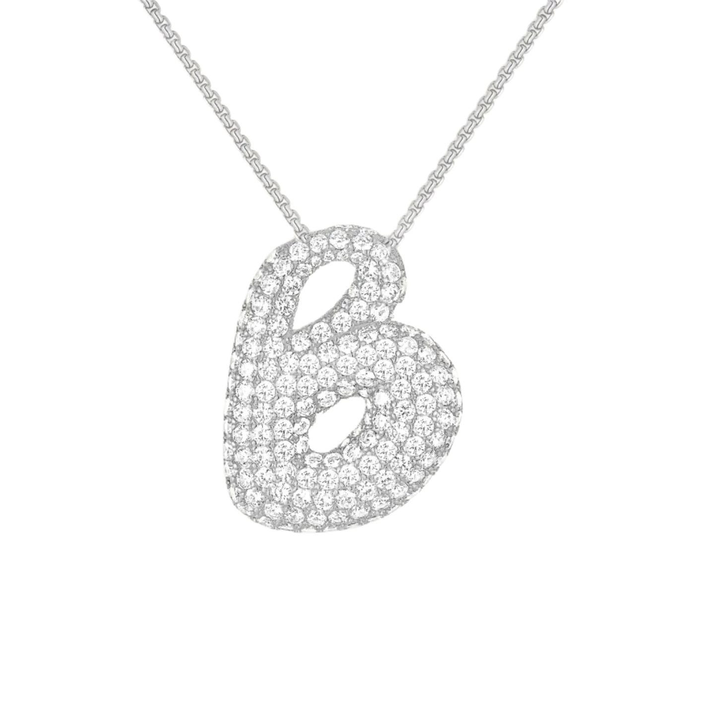 Collier Initiale Ice Puff - Argent