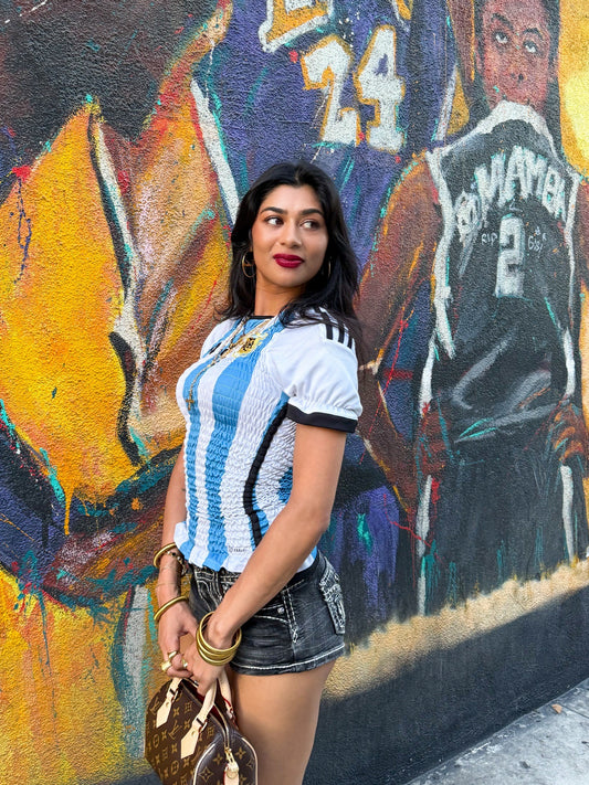 Recovered by M Argentina Shirred T-shirt (Size XXS/XS)