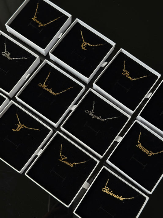 Custom Nameplate Necklace -18K Gold Plated/Silver