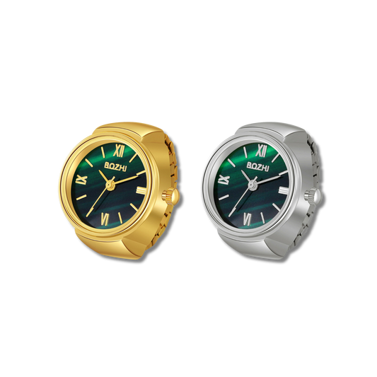 Emerald Watch Ring - Gold/Silver