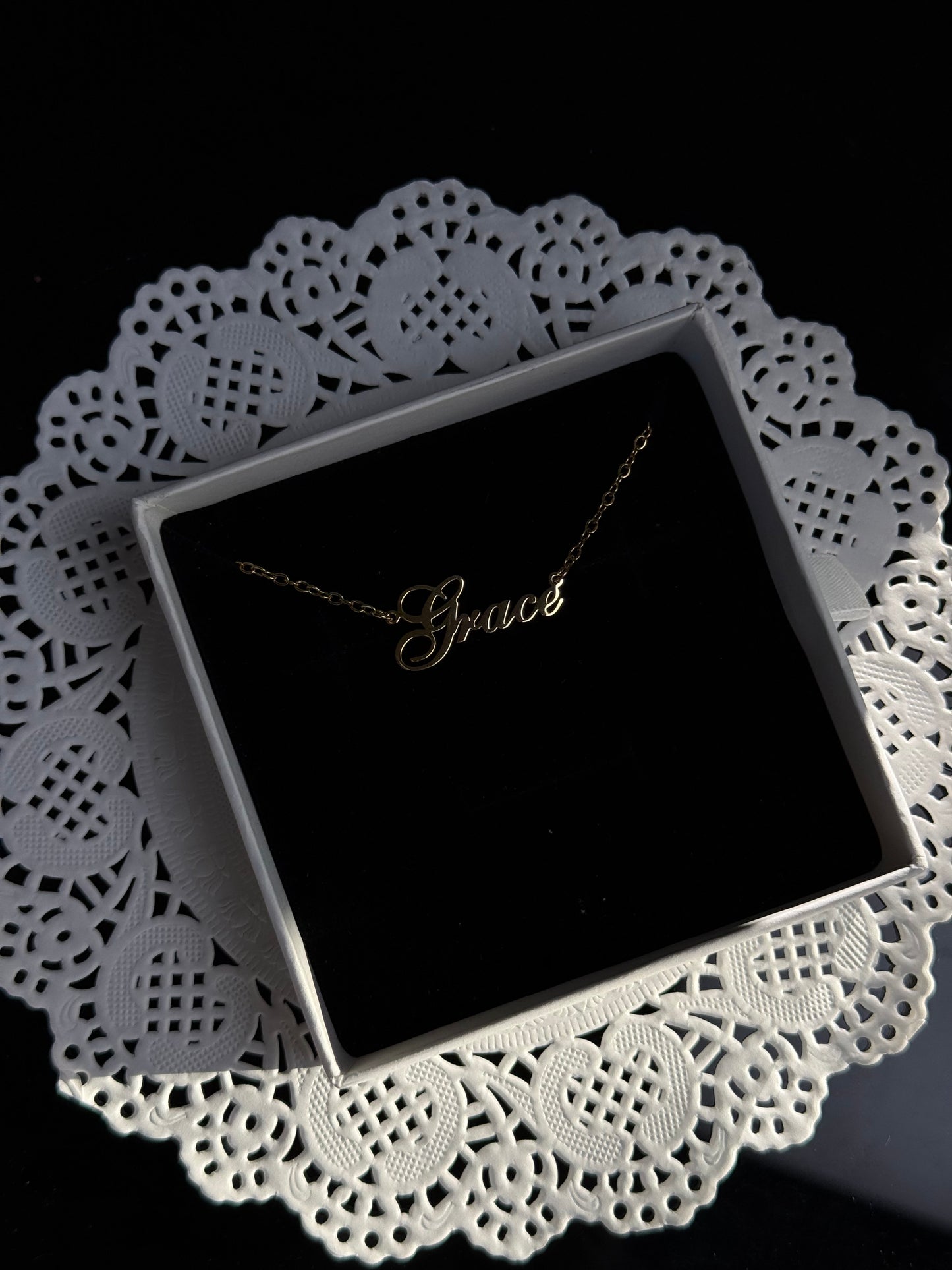 Custom Nameplate Necklace -18K Gold Plated/Silver