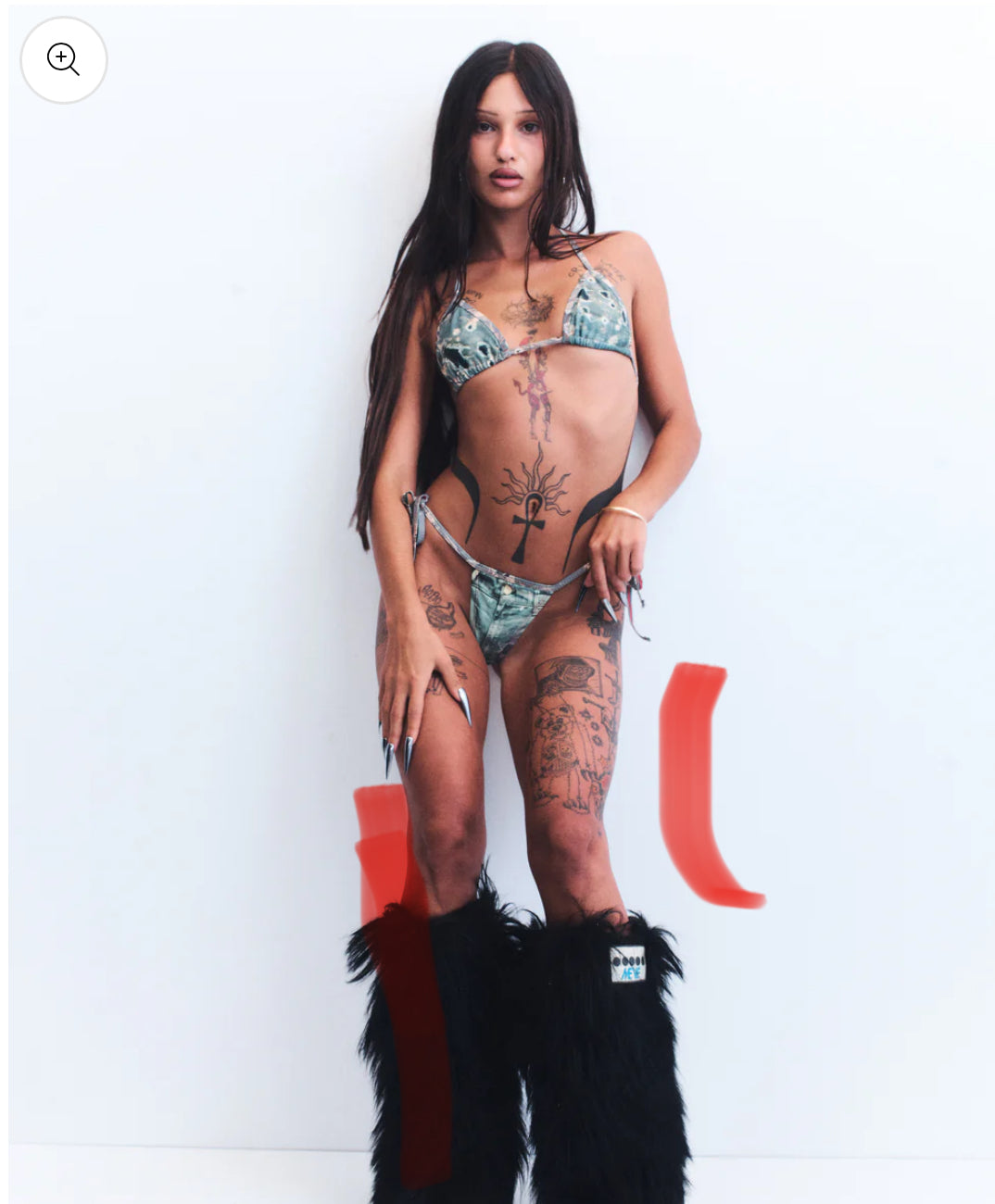 Haut de bikini Zyzz imprimé denim