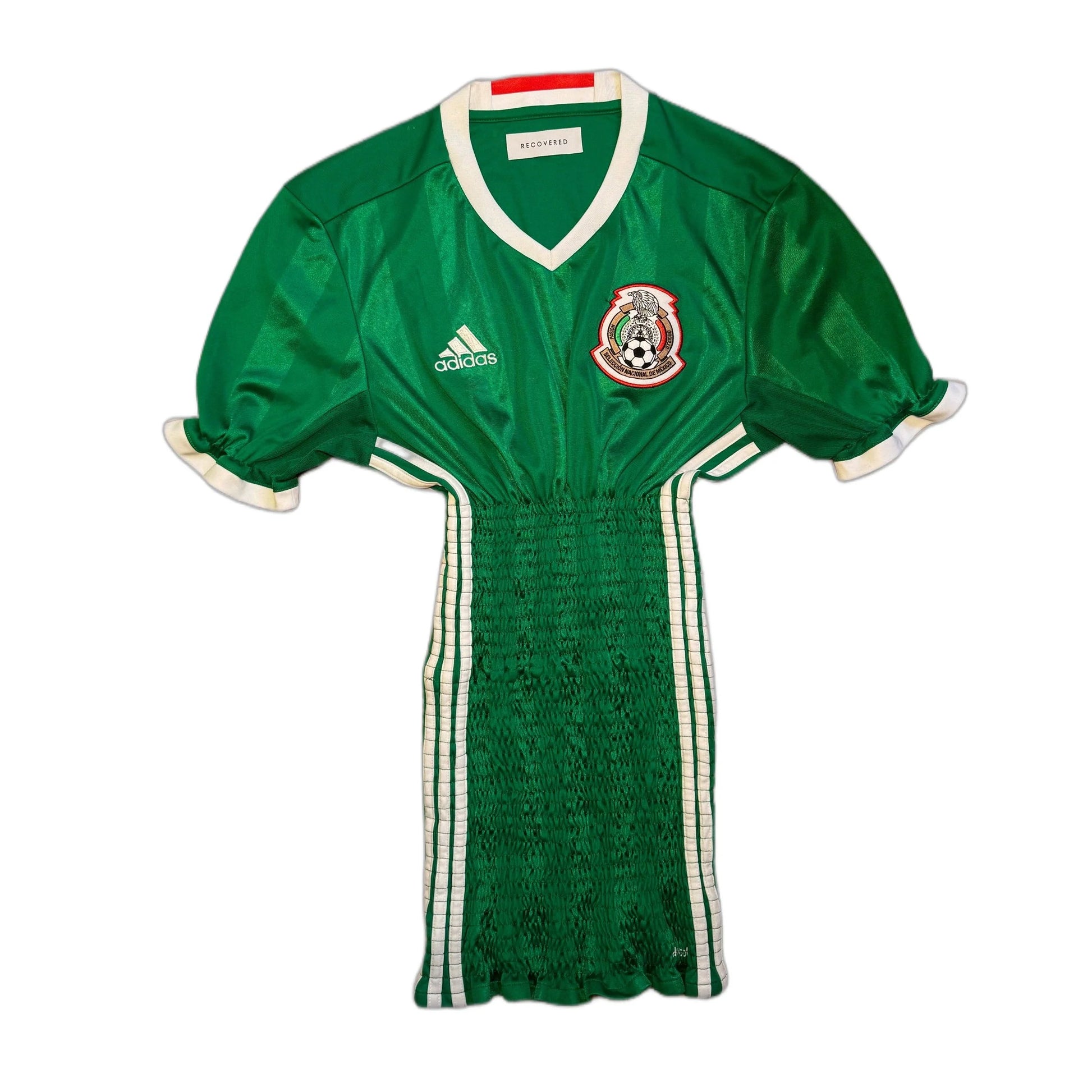 Green soccer jersey with Adidas logo on a white background