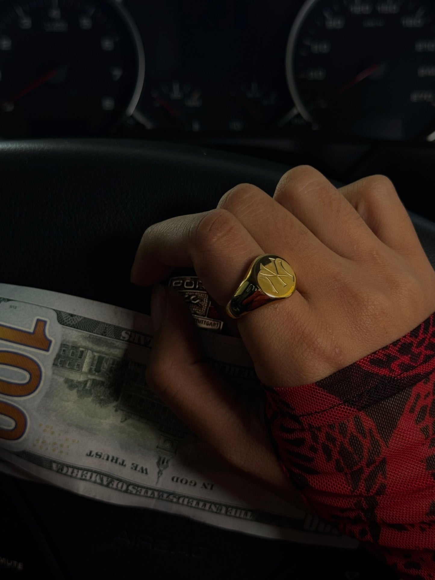 NY Yankee Crest Ring - 18K Gold Plated