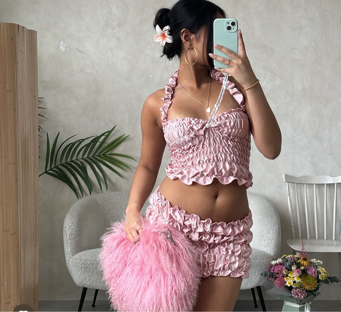 Chouchou Halter-Rose (XS)