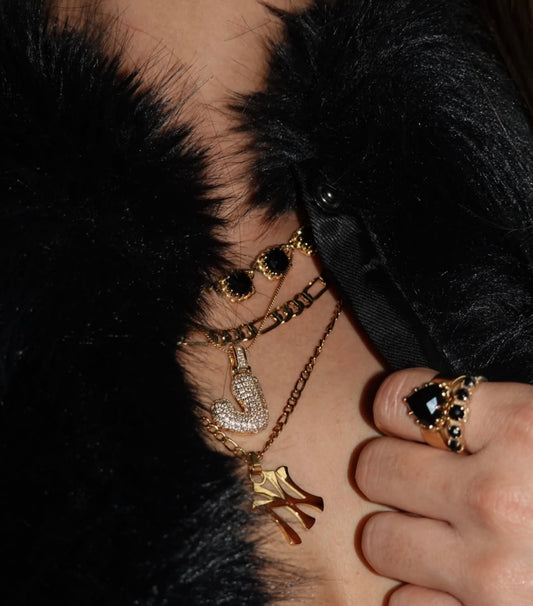 Bubble Initial Necklace (Customisable)- Gold