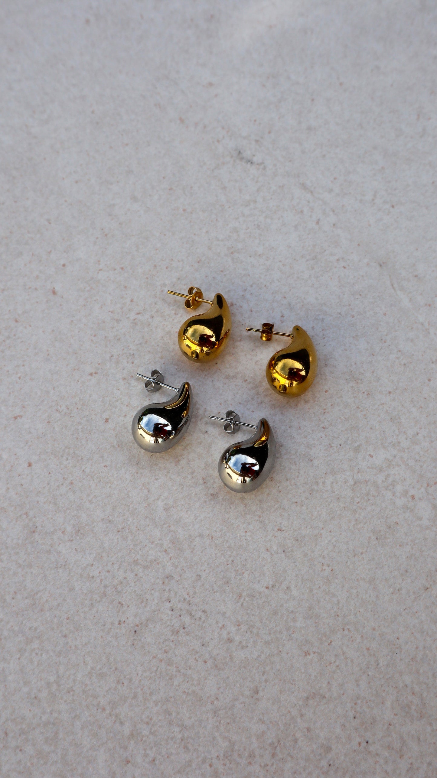 Boucles d'oreilles mini gouttes de pluie - Argent