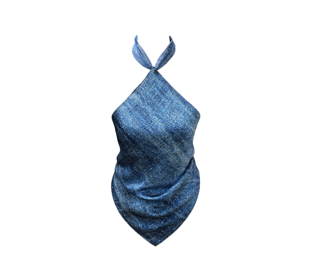 Haut en denim et soie Cowboys Of Habit