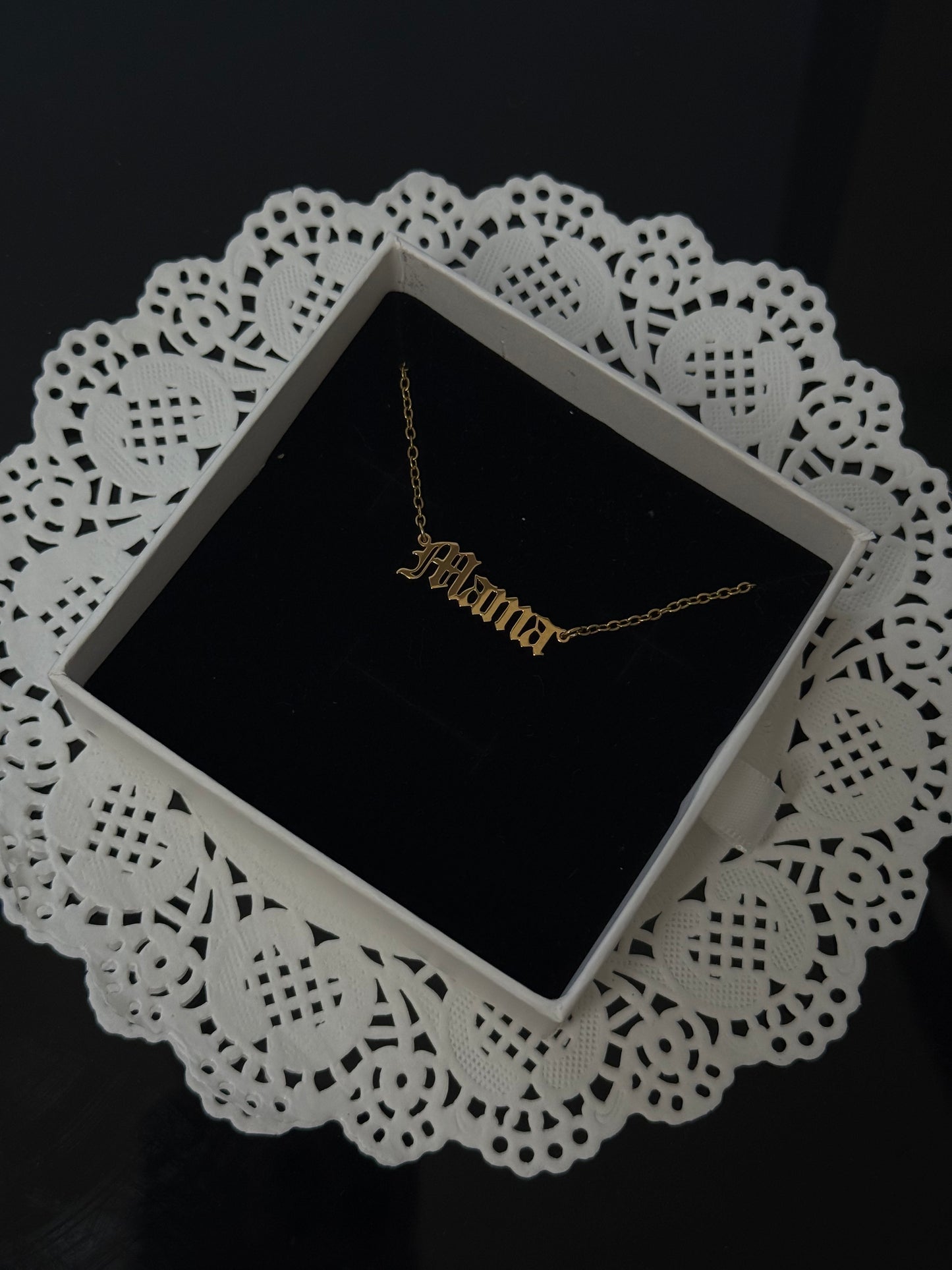 Collier avec plaque signalétique personnalisée - Plaqué or 18 carats/argent