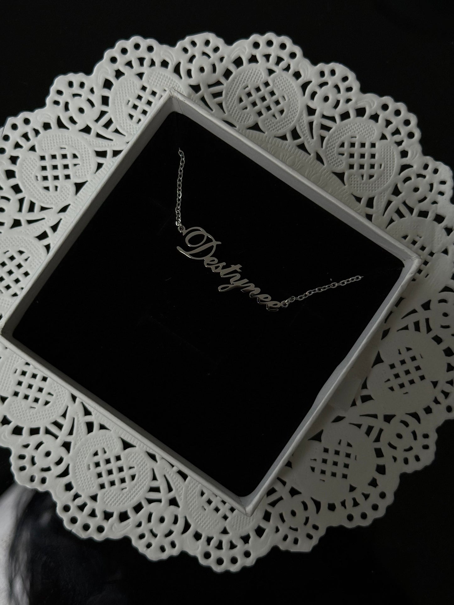 Custom Nameplate Necklace -18K Gold Plated/Silver