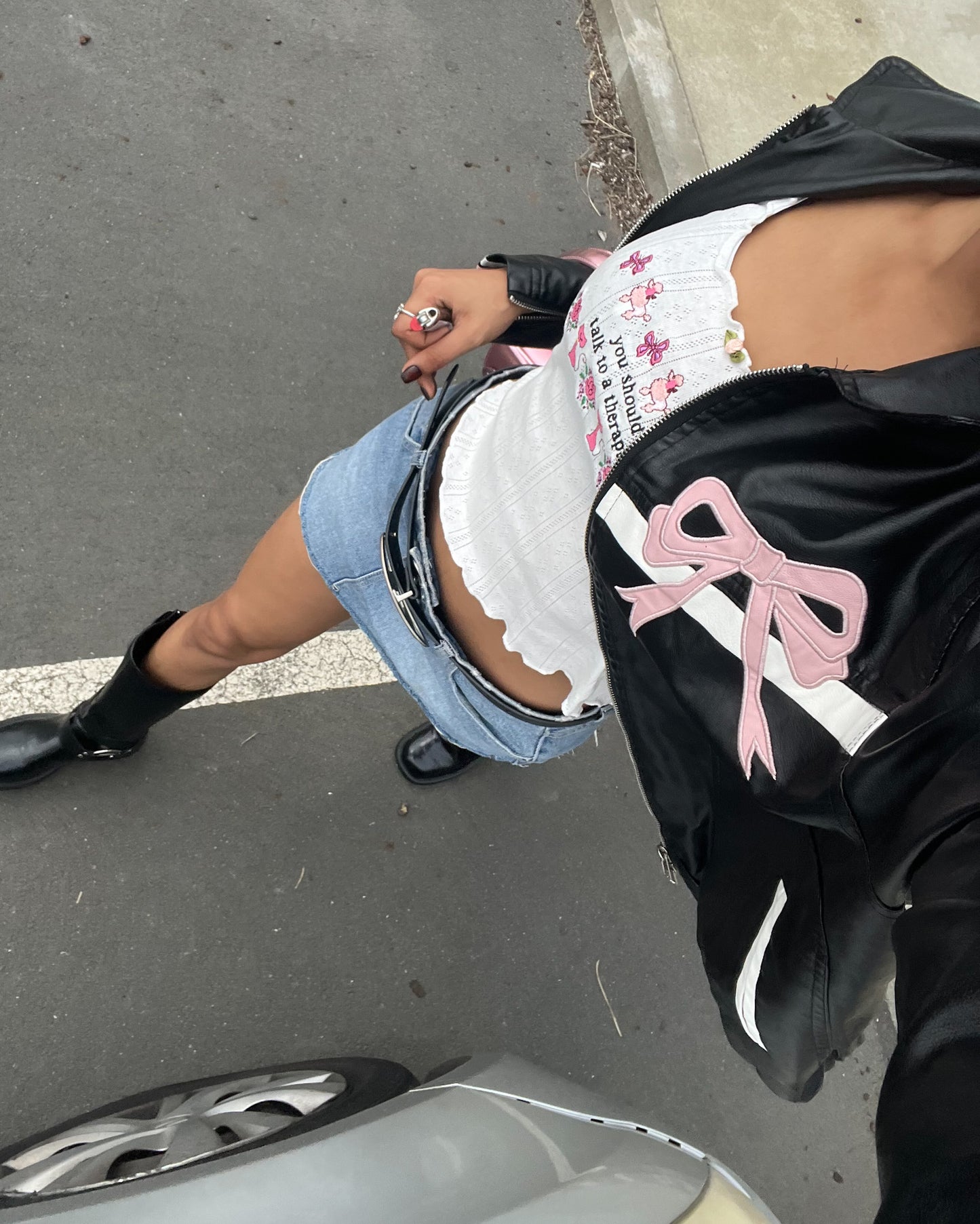 Blouson aviateur Harajuku (rose)
