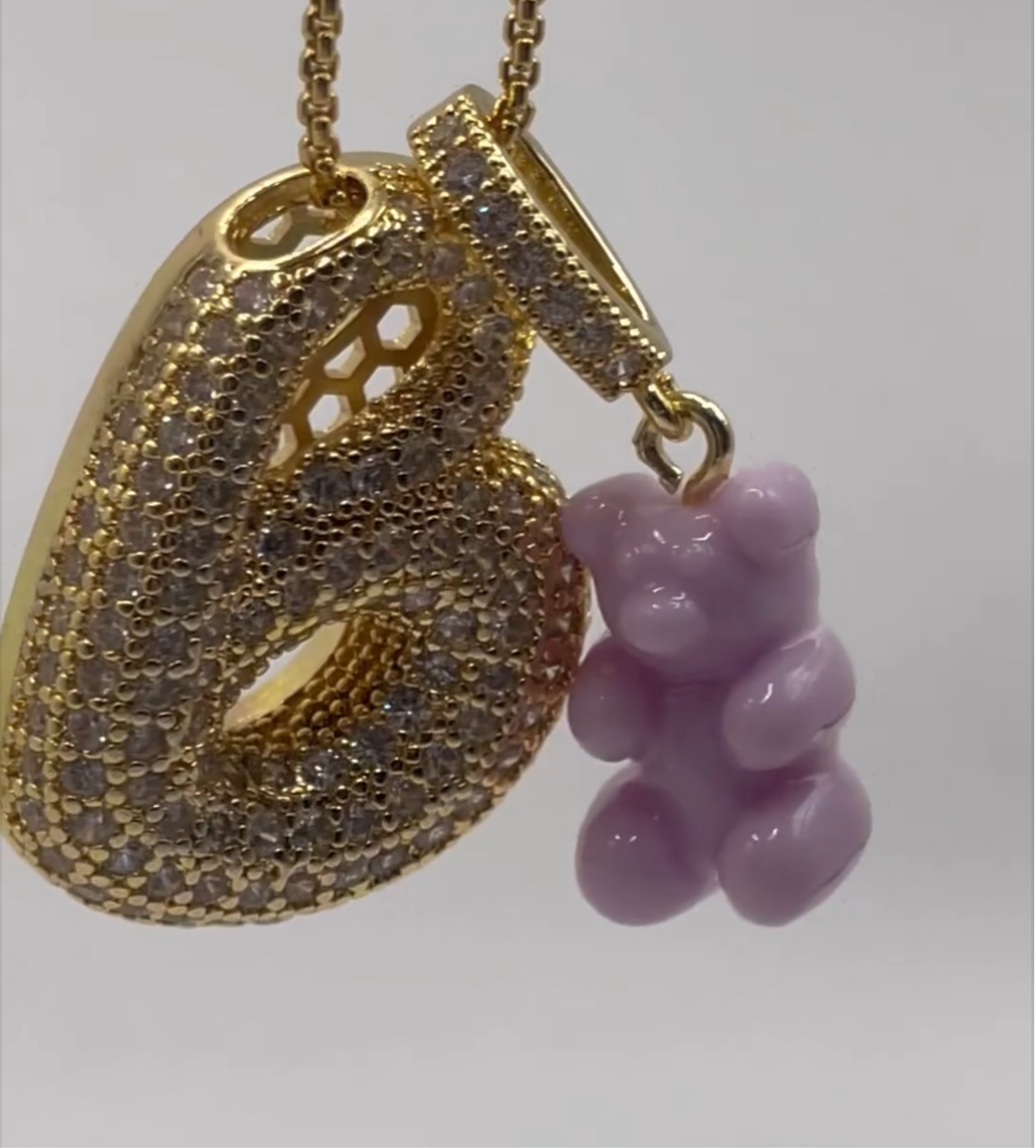 アイスパフ イニシャルネックレス - ゴールド