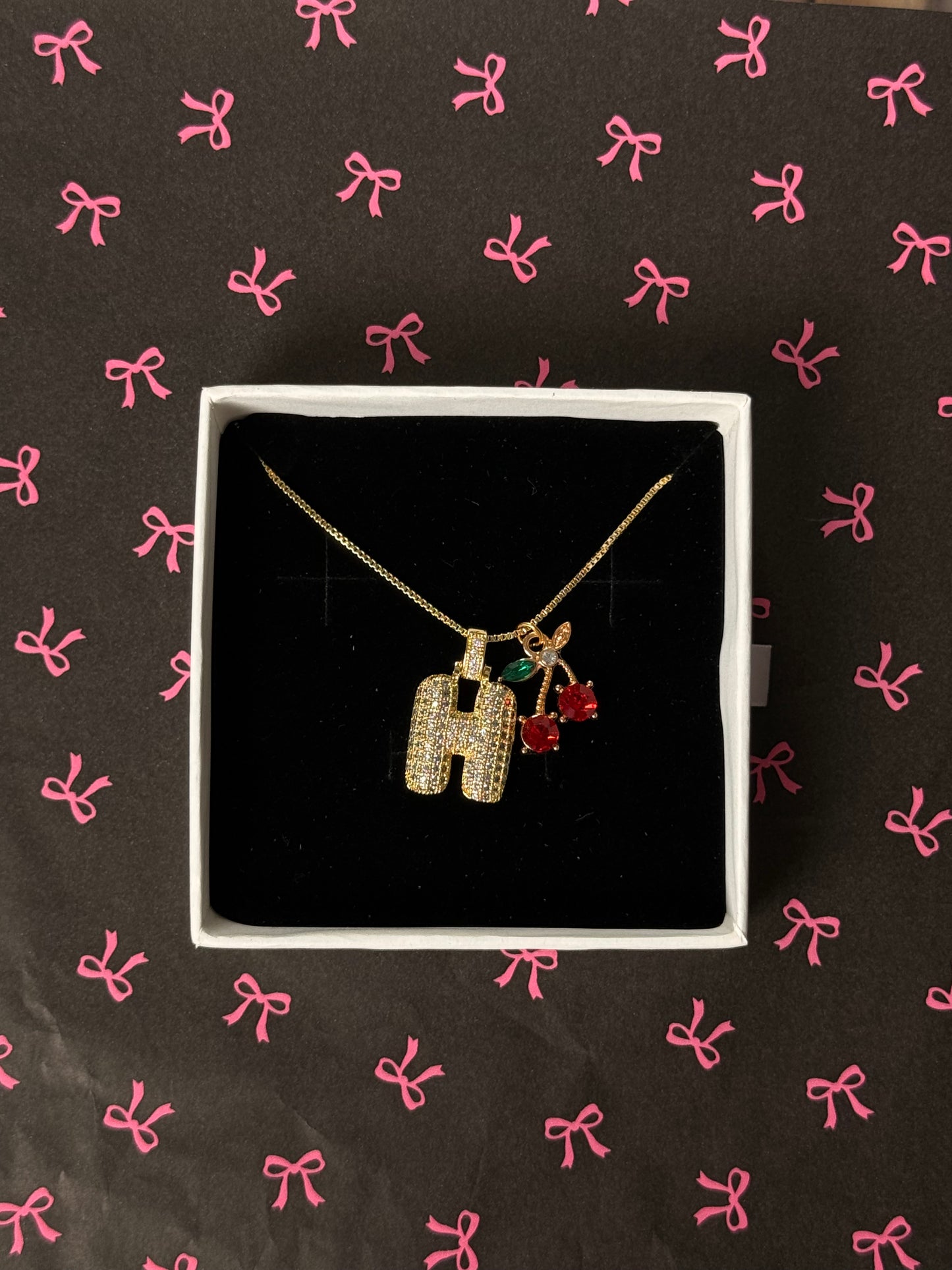 Bubble Initial Necklace (Customisable)- Gold