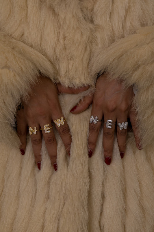 Bubble Initial Ring - 18K Gold-Plated