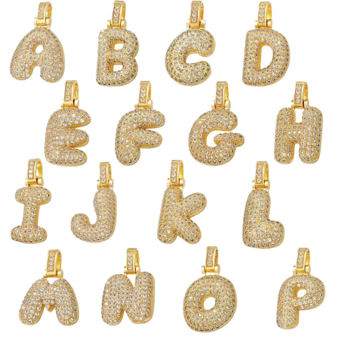 Bubble Initial Necklace (Customisable)- Gold