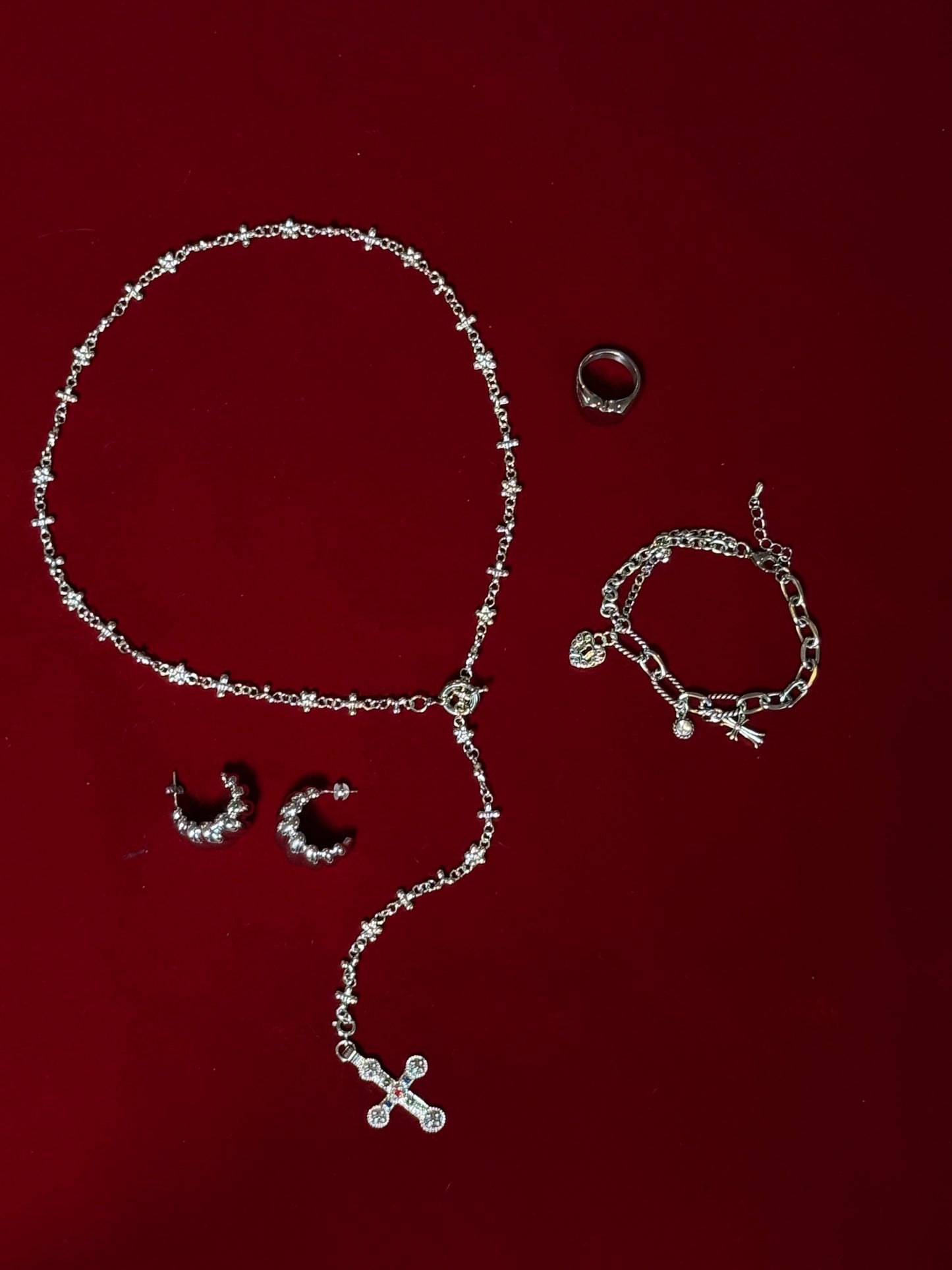 Chaîne de chapelet vintage - Argent