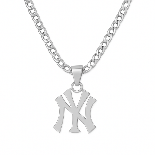 NY Yankee Necklace - Silver