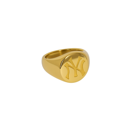 NY Yankee Crest Ring - 18K Gold Plated